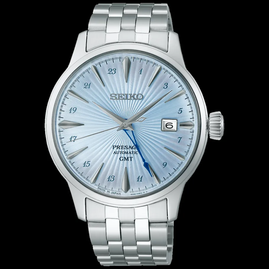 Homme Seiko boutique Montre Gmt|Montre Automatique^Automatique Cocktail GMT 4R34 Bleue
