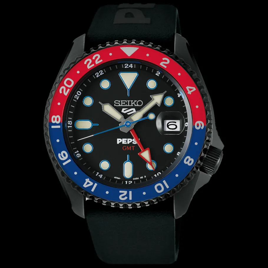 Homme Seiko boutique Editions Limitées|Montre Noire Homme^Automatique GMT PEPSI® Edition Limitée